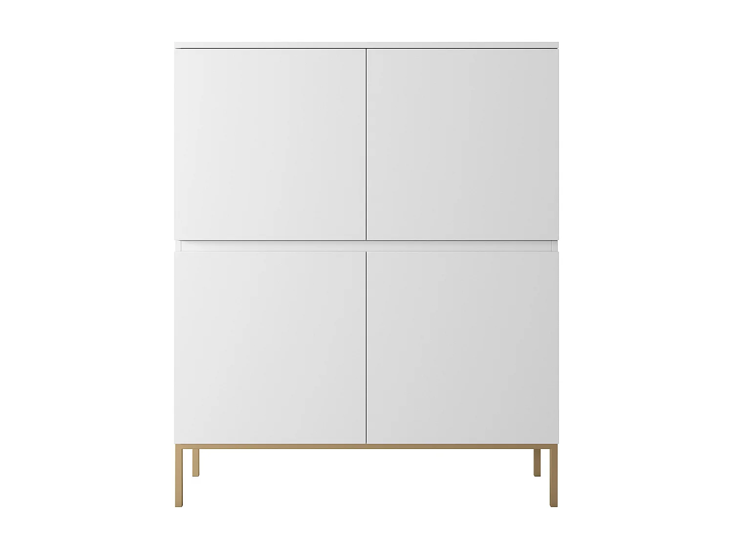 Commode haute - 100 cm - blanc avec pieds dorés - BEMMI