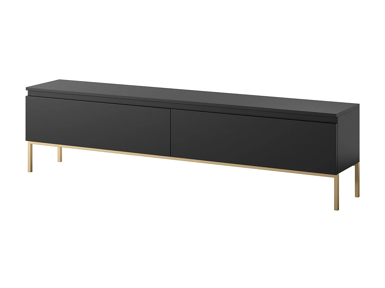 TV-meubel - 175 cm - zwart met gouden poten - BEMMI