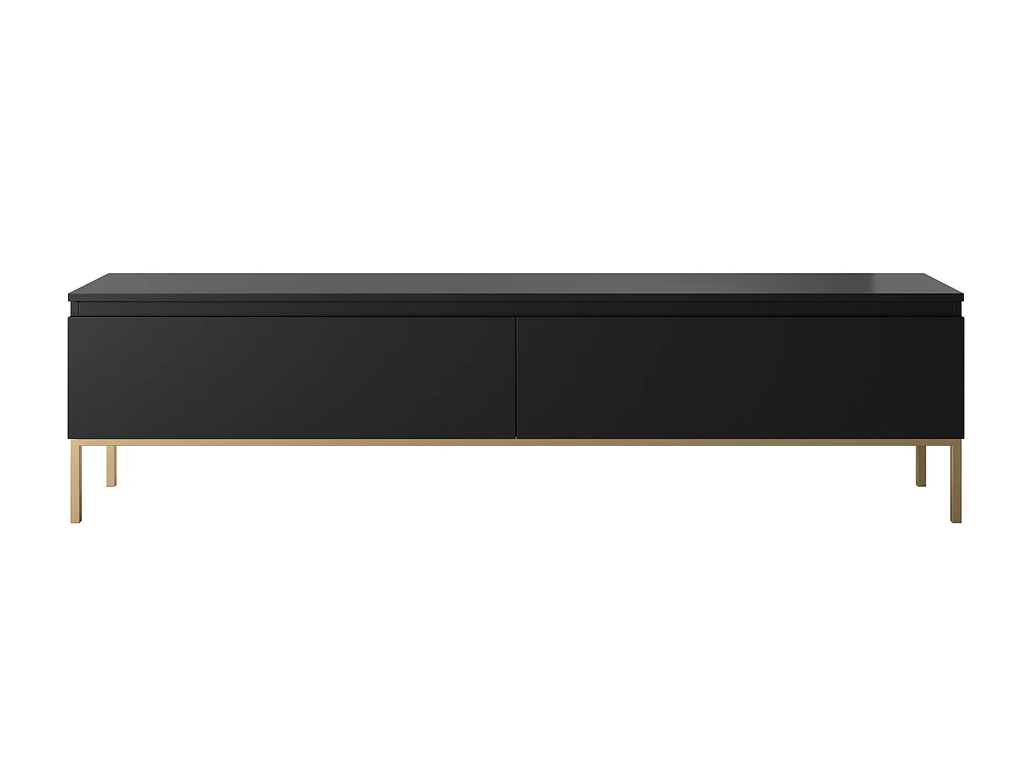 TV-meubel - 175 cm - zwart met gouden poten - BEMMI