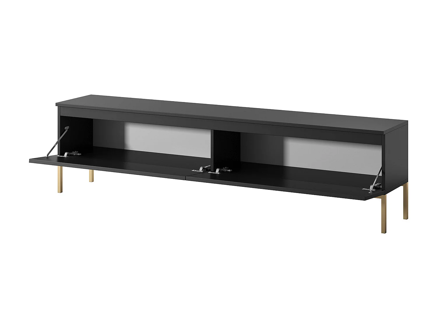 TV-meubel - 175 cm - zwart met gouden poten - BEMMI