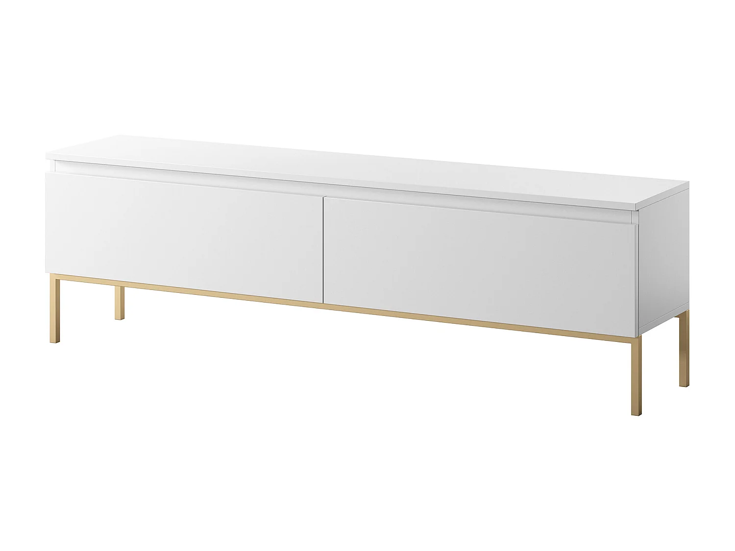 TV-Lowboard - Weiß mit goldenem Metallgestell - 150 cm - BEMMI