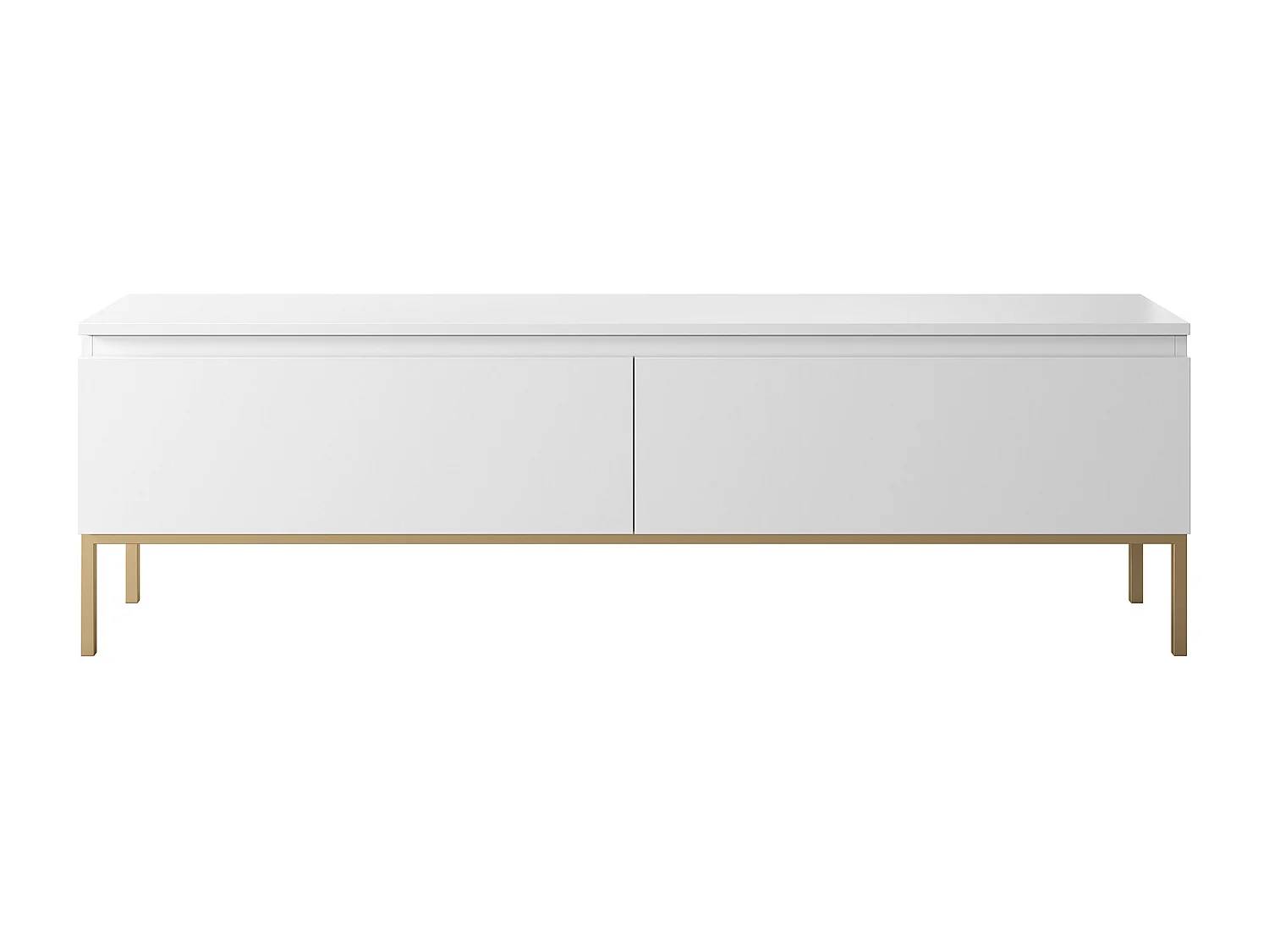 TV-Lowboard - Weiß mit goldenem Metallgestell - 150 cm - BEMMI