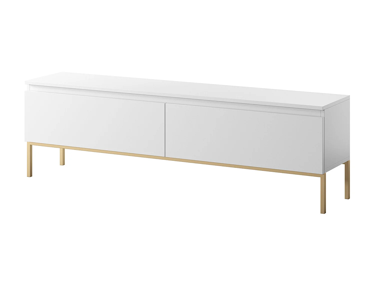 TV-meubel - 150 cm - wit met gouden poten - BEMMI