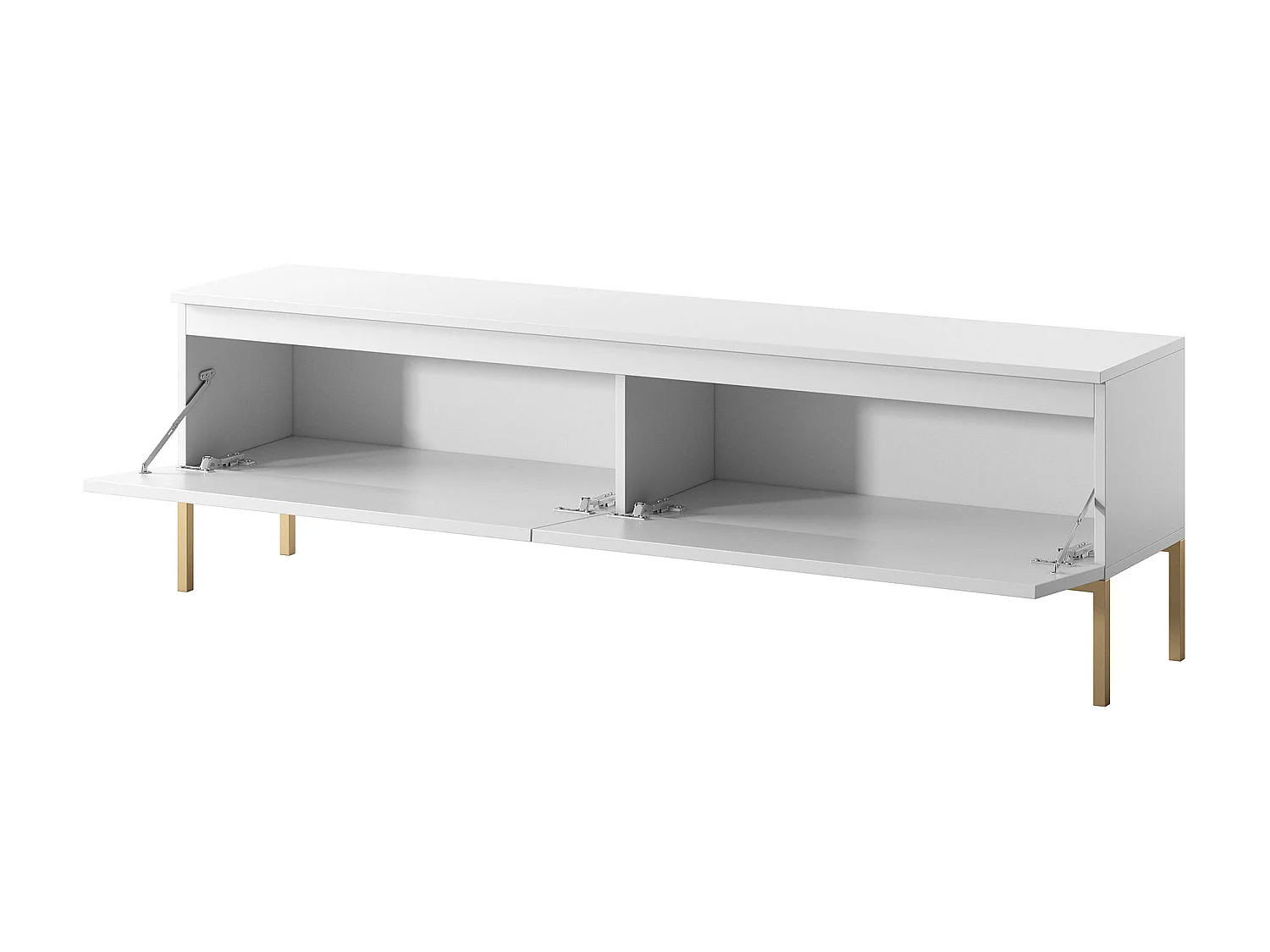 TV-meubel - 150 cm - wit met gouden poten - BEMMI