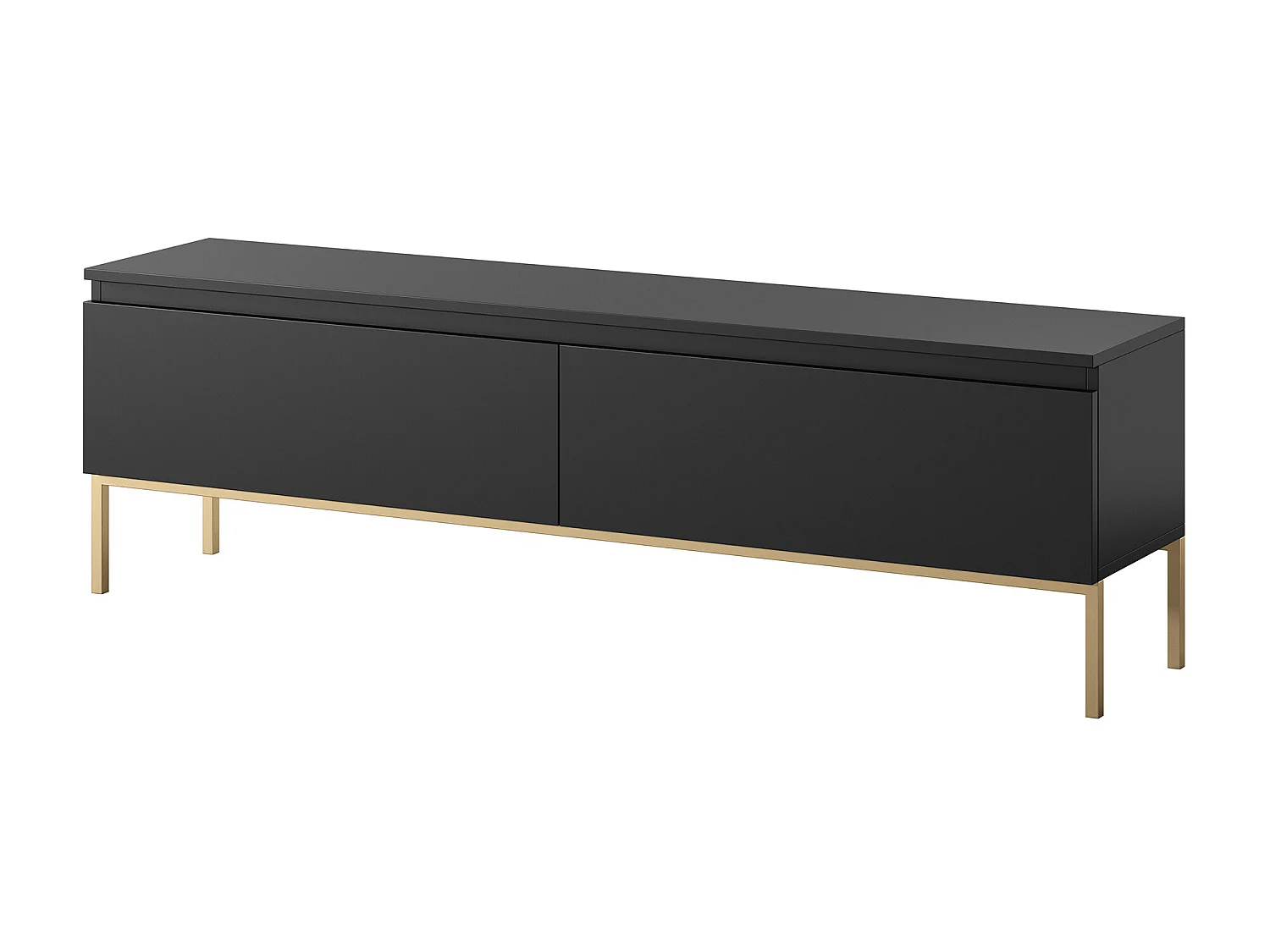 Mueble TV - 150 cm - negro con patas doradas - BEMMI