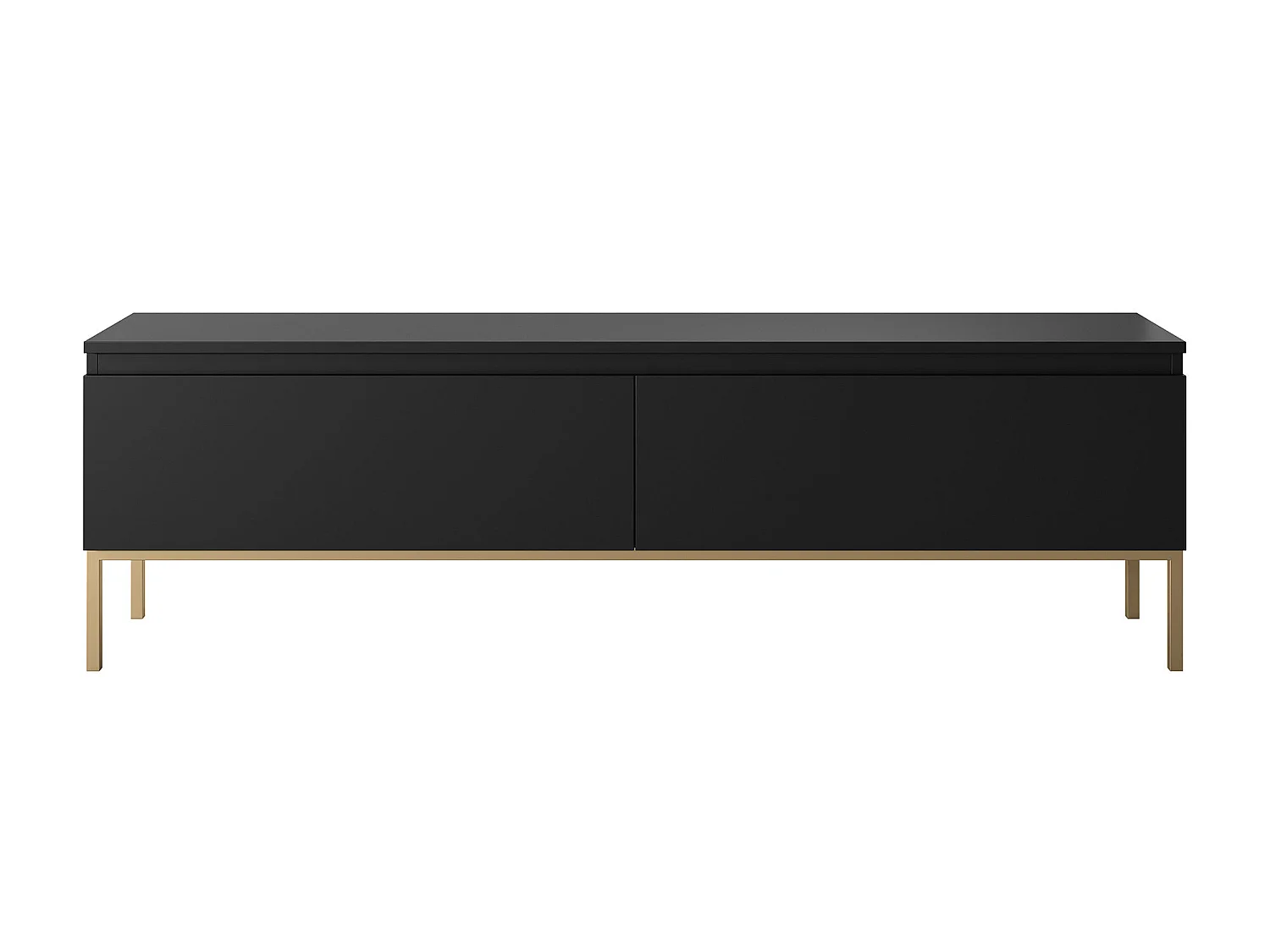 Mueble TV - 150 cm - negro con patas doradas - BEMMI
