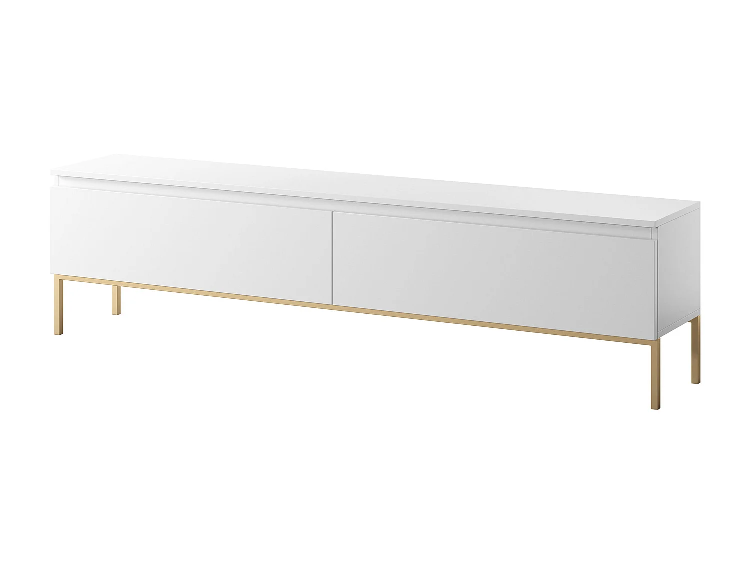 TV-meubel - 175 cm - wit met gouden poten - BEMMI