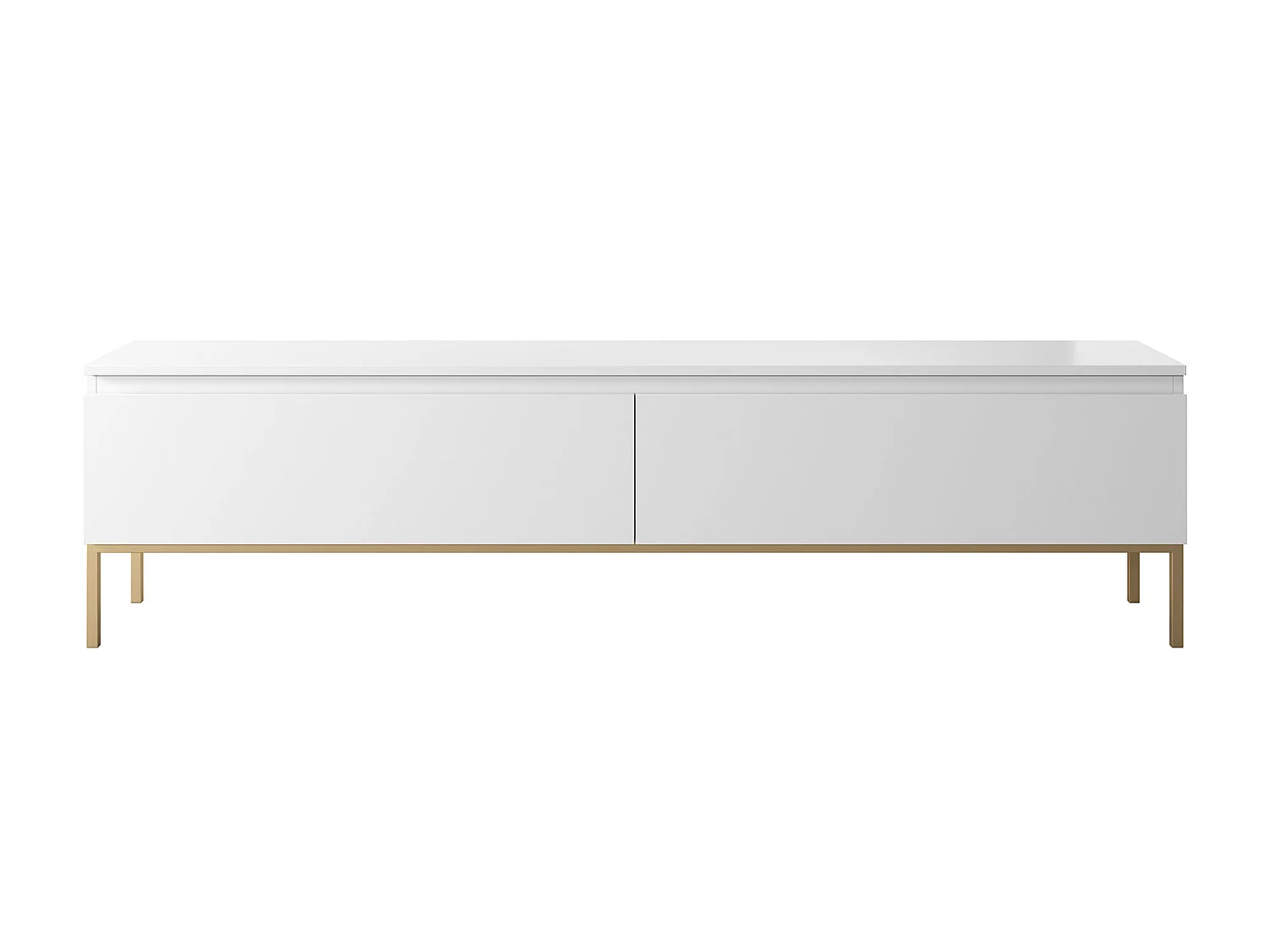 TV-meubel - 175 cm - wit met gouden poten - BEMMI