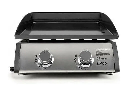 Plancha a gaz - LIVOO - DOC296 - 2 bruleurs - Gris