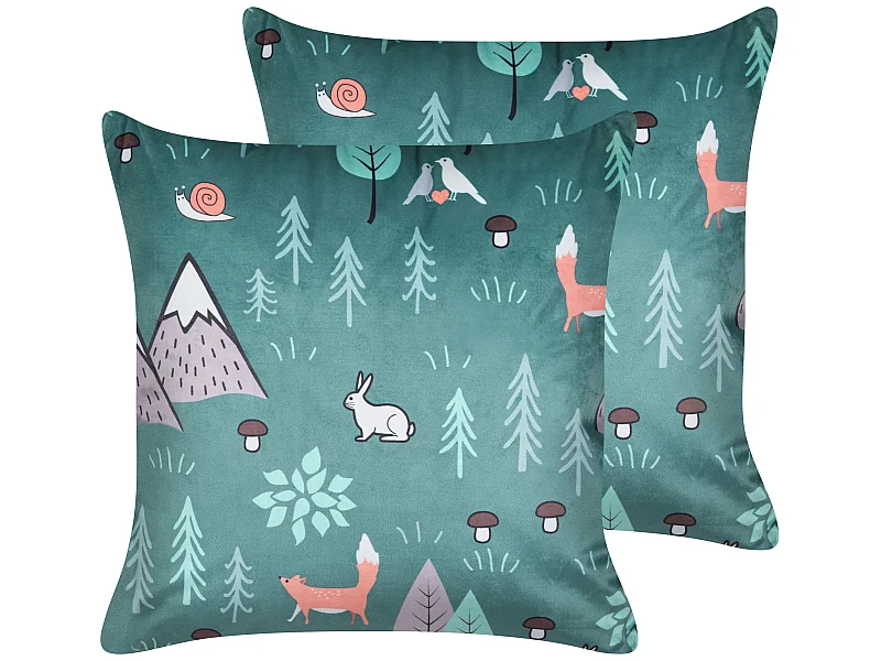 Conjunto de 2 almofadas decorativas em veludo verde menta 45 x 45 cm FOOTHILL