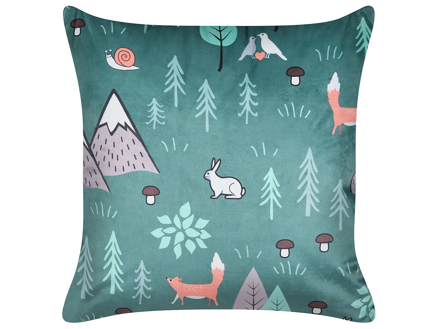 Lot de 2 coussins en velours à motif de forêt 45 x 45 cm FOOTHILL