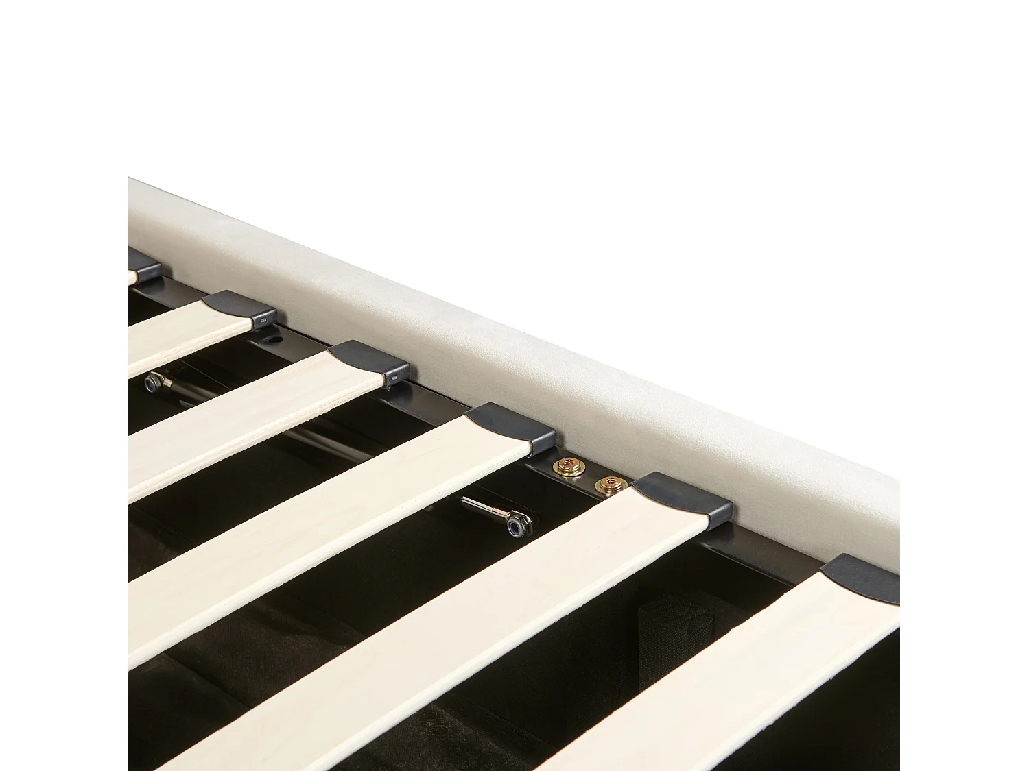 Lit ottoman Velours LUBBON 180 x 200 cm Blanc cassé