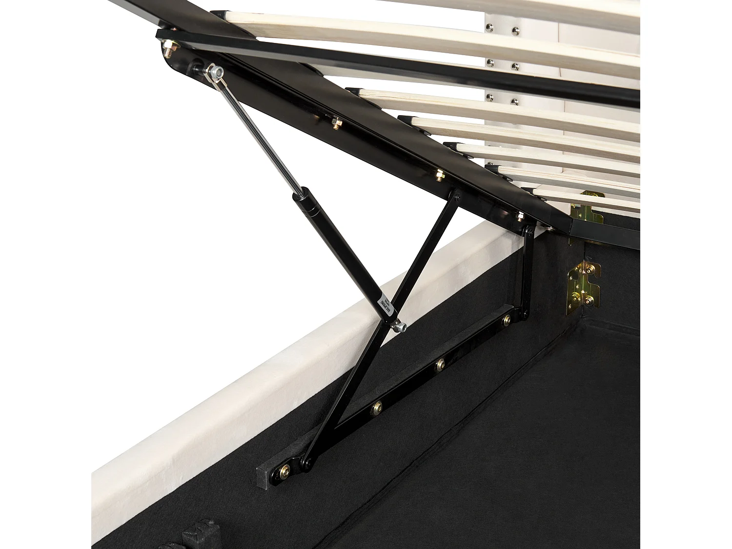 Lit ottoman Velours LUBBON 180 x 200 cm Blanc cassé