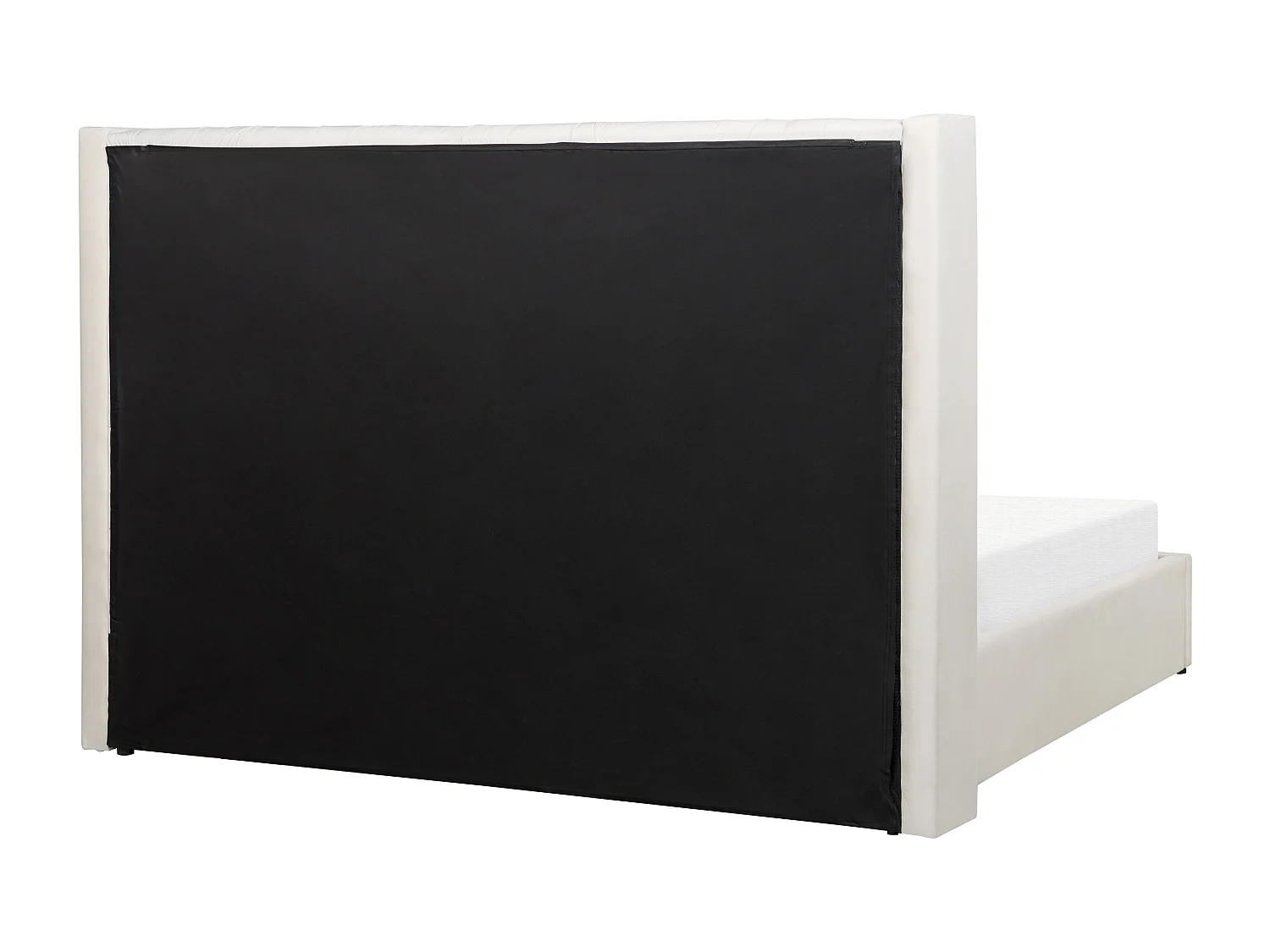 Lit ottoman Velours LUBBON 180 x 200 cm Blanc cassé