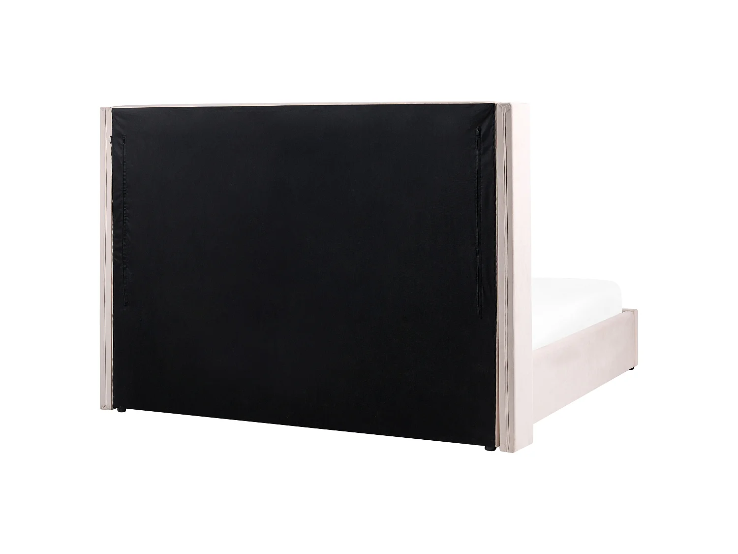 Lit ottoman Velours LUBBON 180 x 200 cm Blanc cassé