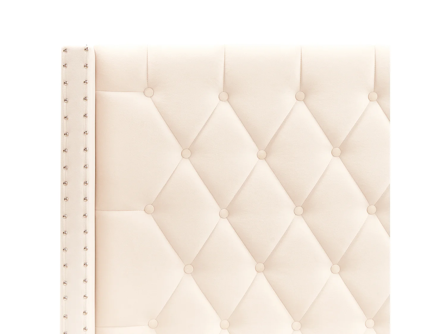 Lit ottoman Velours LUBBON 140 x 200 cm Blanc cassé