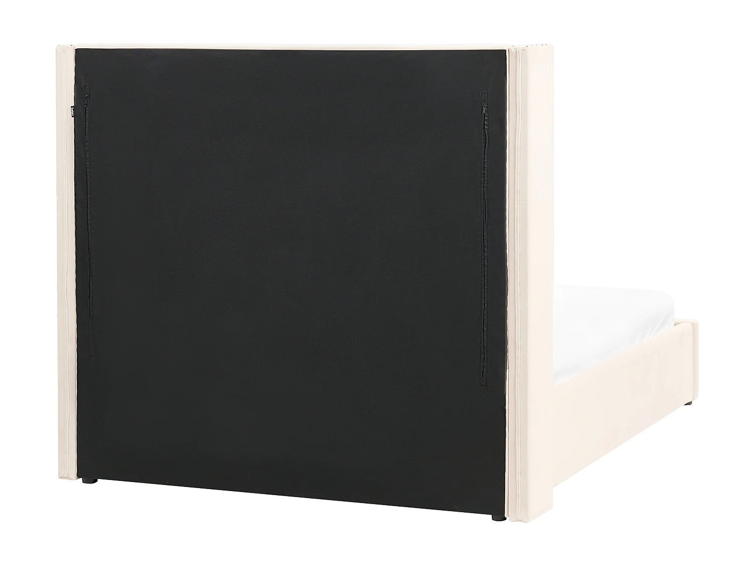 Cama con almacenaje Terciopelo LUBBON 140 x 200 cm Blanco crema