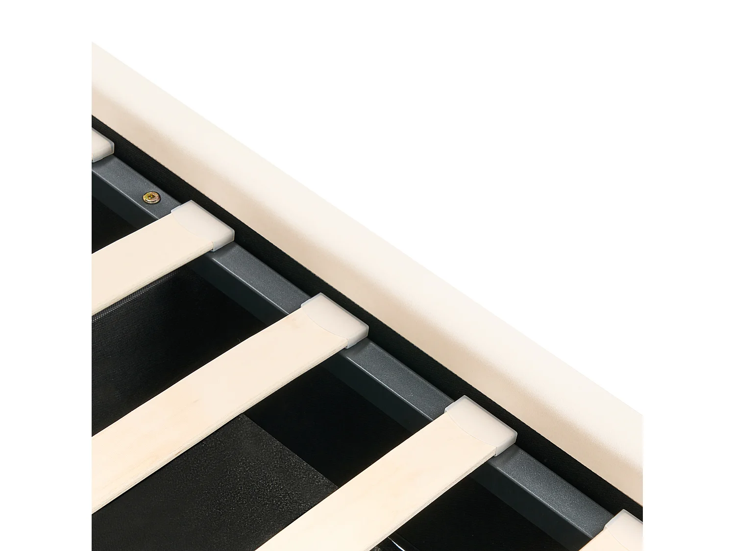 Cama con almacenaje Terciopelo LUBBON 140 x 200 cm Blanco crema