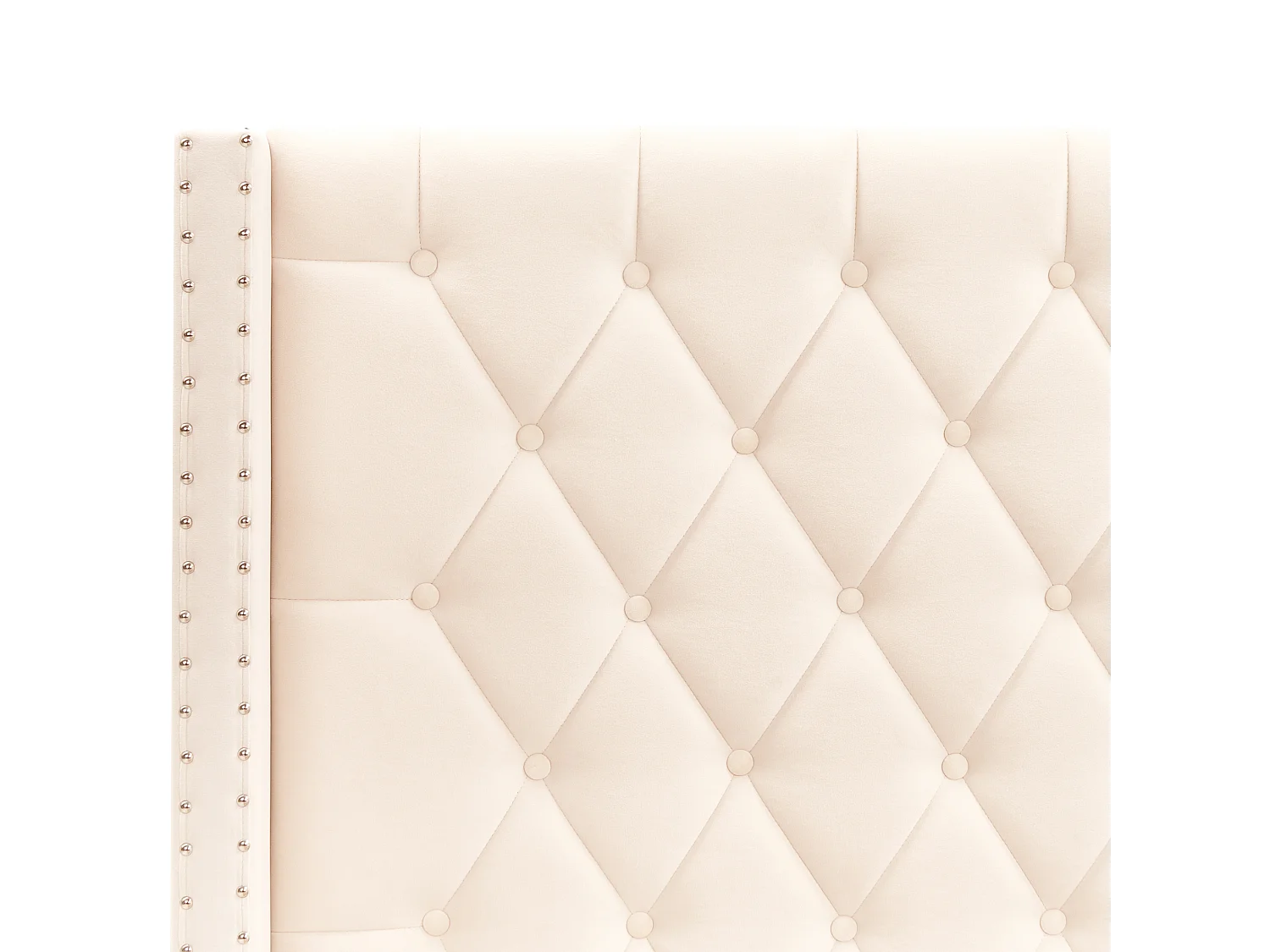 Lit ottoman Velours LUBBON 140 x 200 cm Blanc cassé