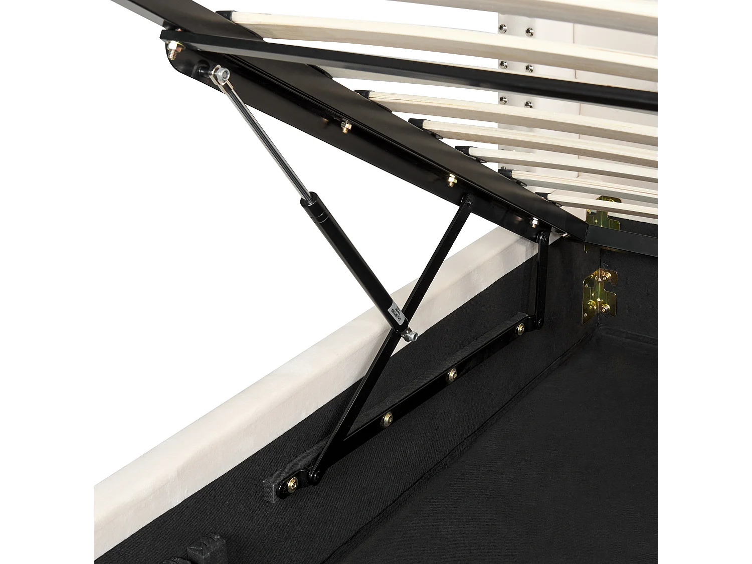 Lit ottoman Velours LUBBON 140 x 200 cm Blanc cassé