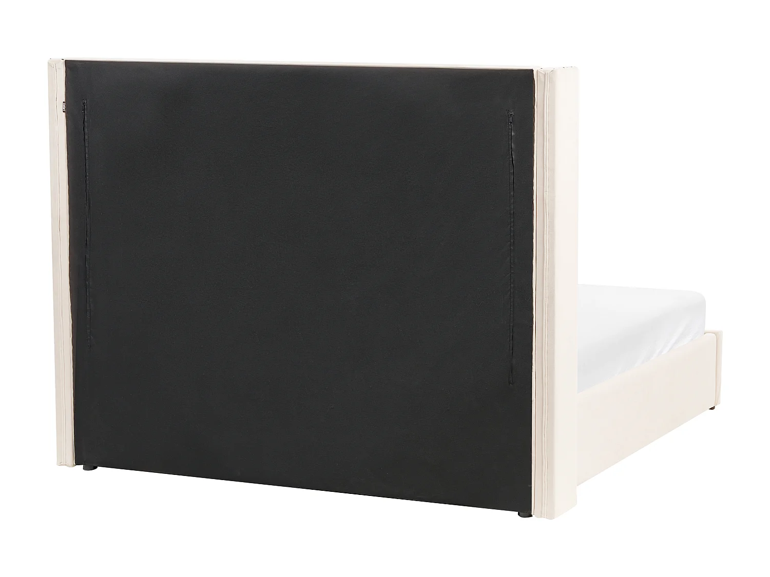 Bed met opbergruimte Fluweel LUBBON 160 x 200 cm Gebroken wit