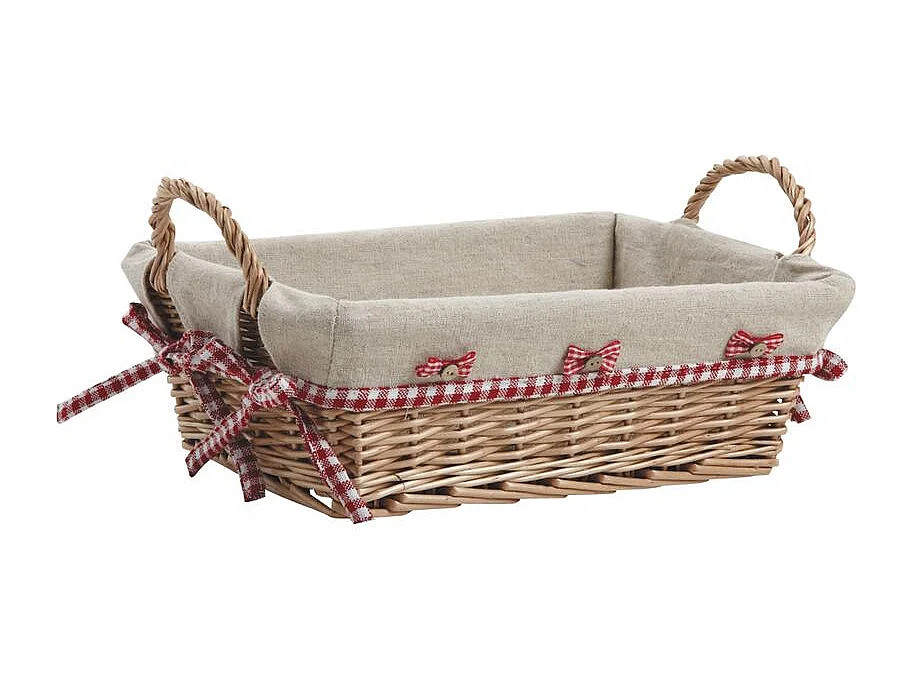 Corbeille en osier clair et jute