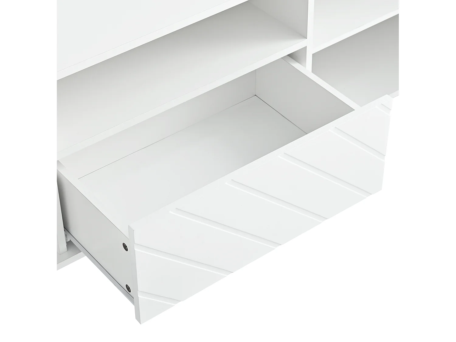 Eigentijds Scandinavisch TV-meubel 170cm voor 70" TV - 2 deuren 1 lade 1 nis - Wit