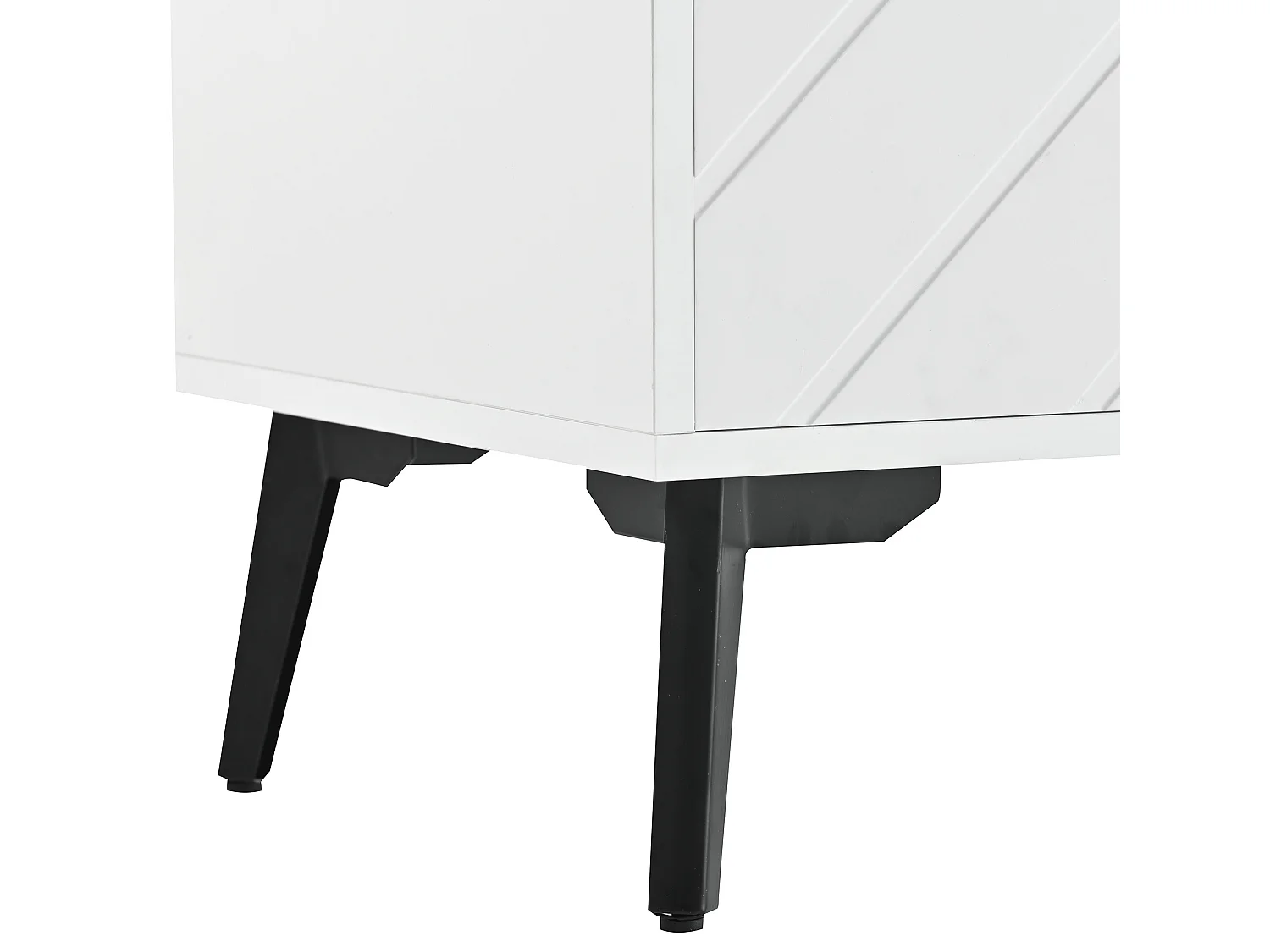 Eigentijds Scandinavisch TV-meubel 170cm voor 70" TV - 2 deuren 1 lade 1 nis - Wit