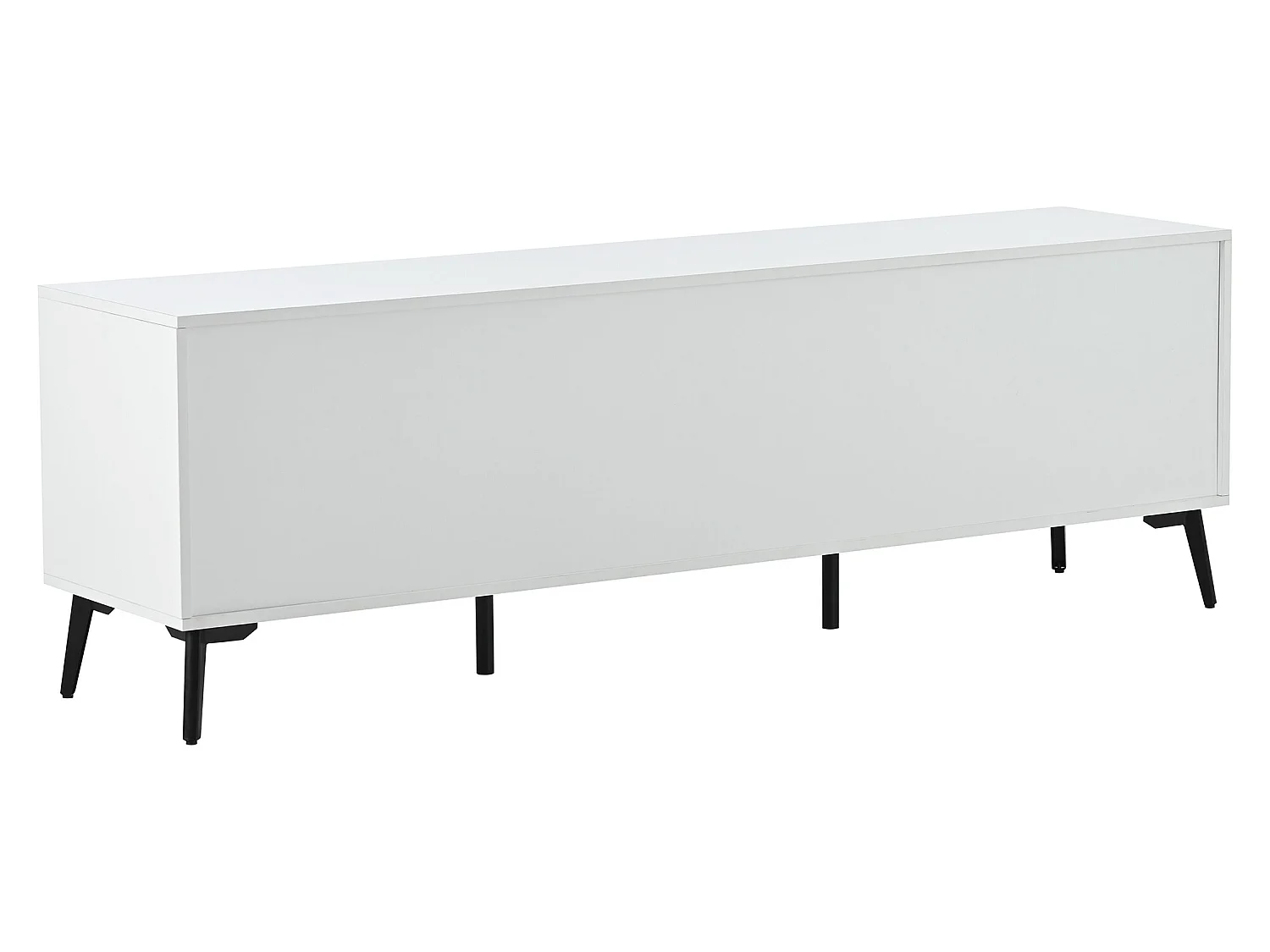 Eigentijds Scandinavisch TV-meubel 170cm voor 70" TV - 2 deuren 1 lade 1 nis - Wit