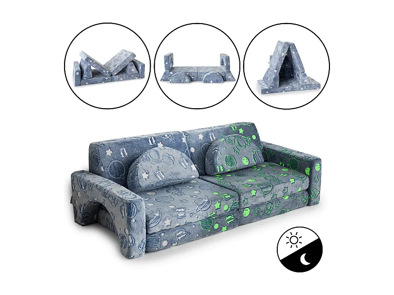 Canapé de jeu lumineux pour enfants - Ensemble de 10 pièces pour chambre à coucher et aire de jeu