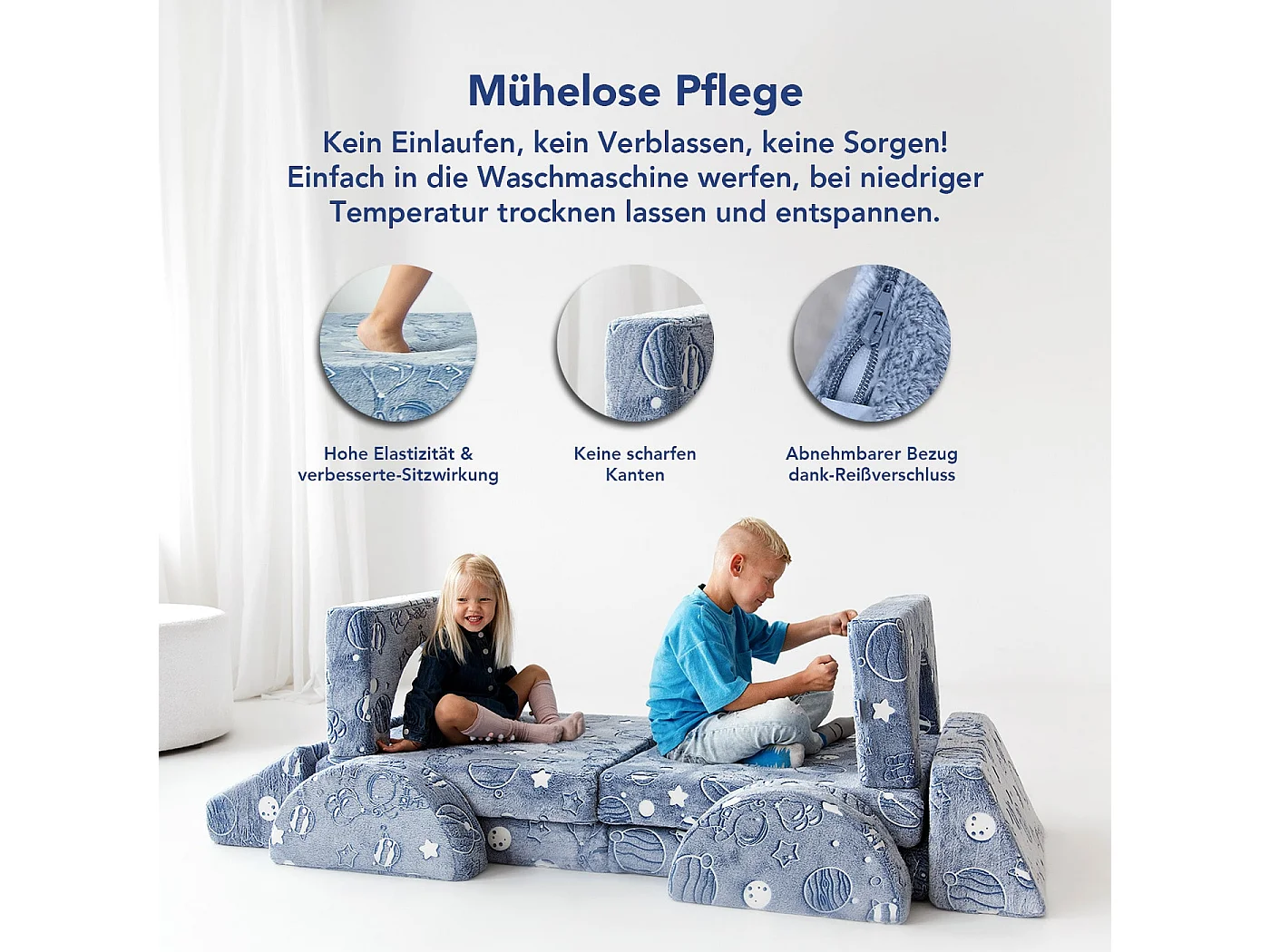 Canapé de jeu lumineux pour enfants - Ensemble de 10 pièces pour chambre à coucher et aire de jeu