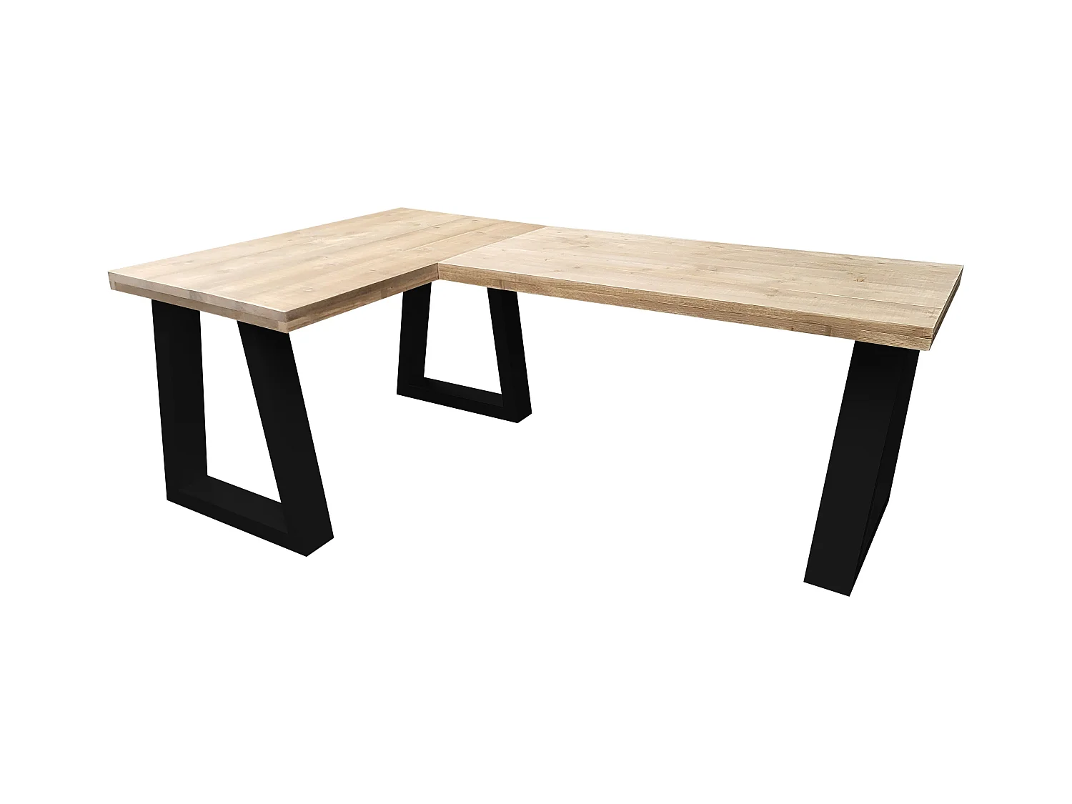 Wood4you - bureau d'angle - vancouver bois d'échafaudage - 180150   noir