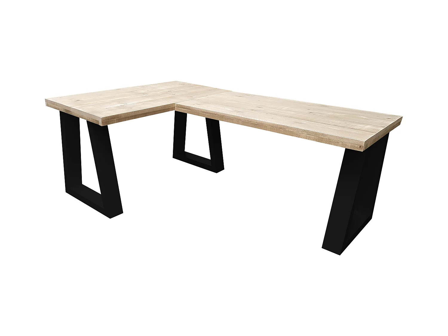Wood4you - bureau d'angle - vancouver bois d'échafaudage - 180150   noir