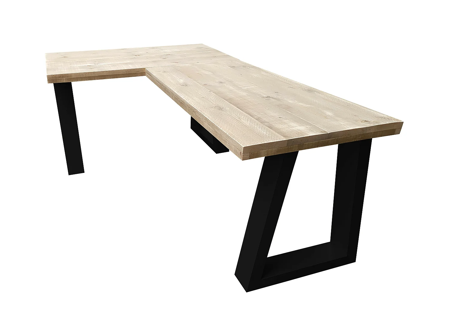 Wood4you - bureau d'angle - vancouver bois d'échafaudage - 180150   noir