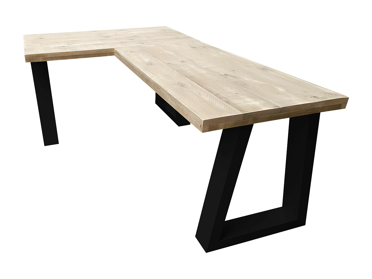 Wood4you - bureau d'angle - vancouver bois d'échafaudage - 180150   noir