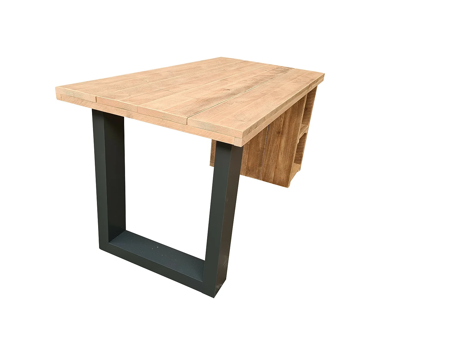 Wood4you - Bureau - San Diego - bois d'échafaudage 200Lx70Dx75H cm anthracite