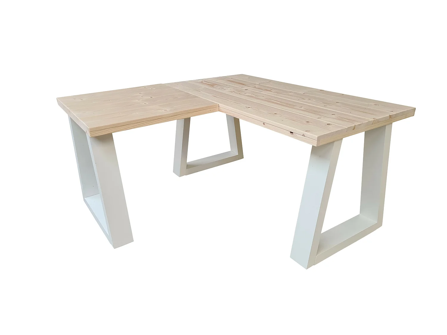 Wood4you - Bureau d'angle - Vancouver Spruce 180/140Lx70Dx75H Blanc