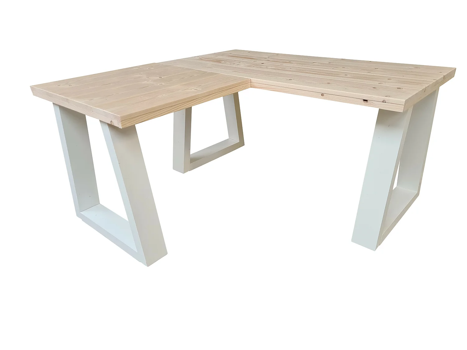 Wood4you - Bureau d'angle - Vancouver Spruce 180/140Lx70Dx75H Blanc