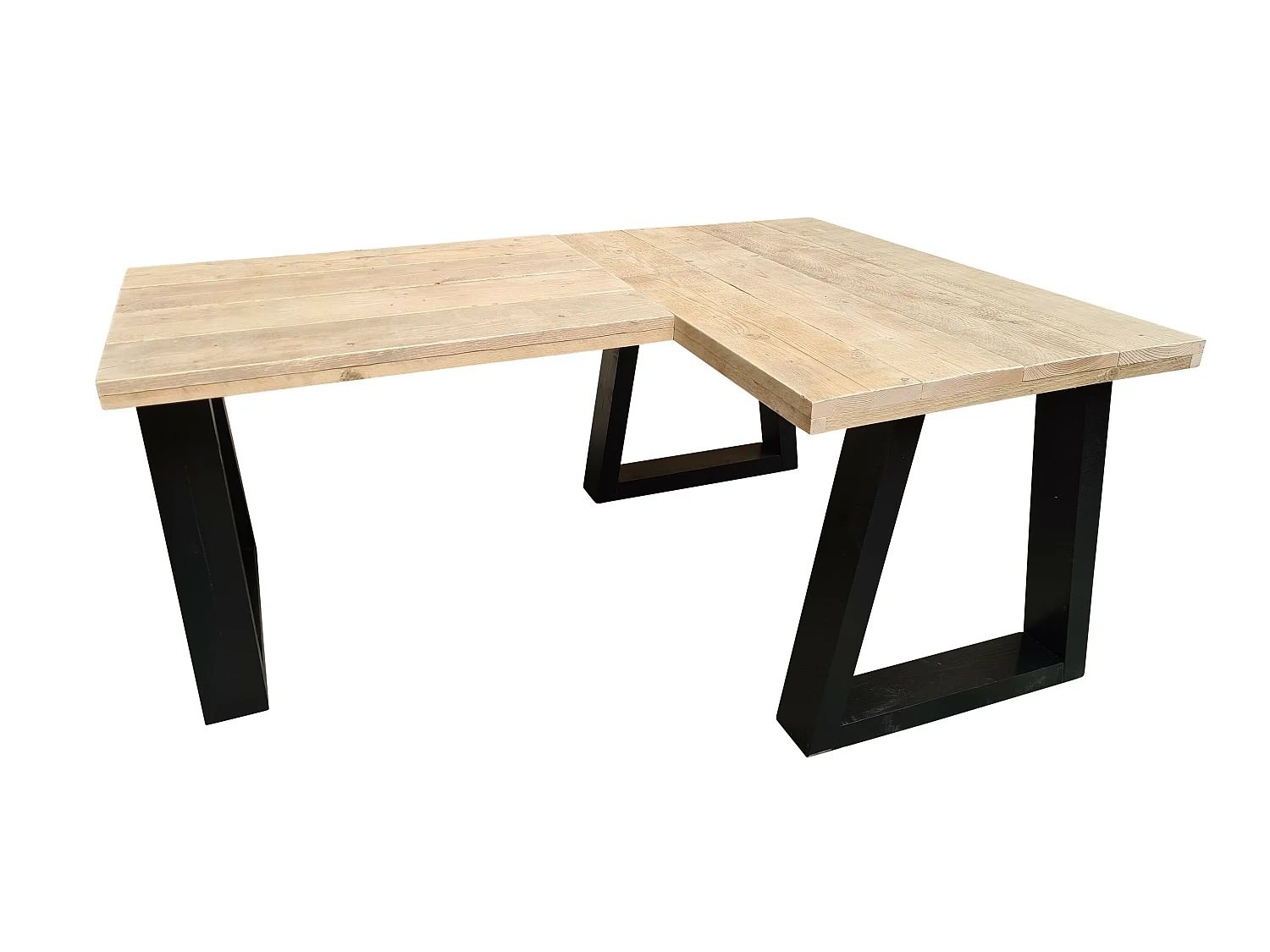 Wood4you - Hoekbureau - Vancouver steigerhout 190/150Lx70Dx75H zwart