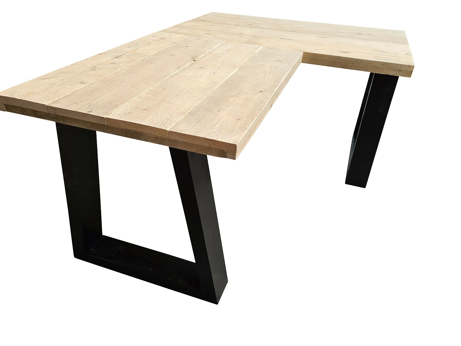 Wood4you - Hoekbureau - Vancouver steigerhout 190/150Lx70Dx75H zwart