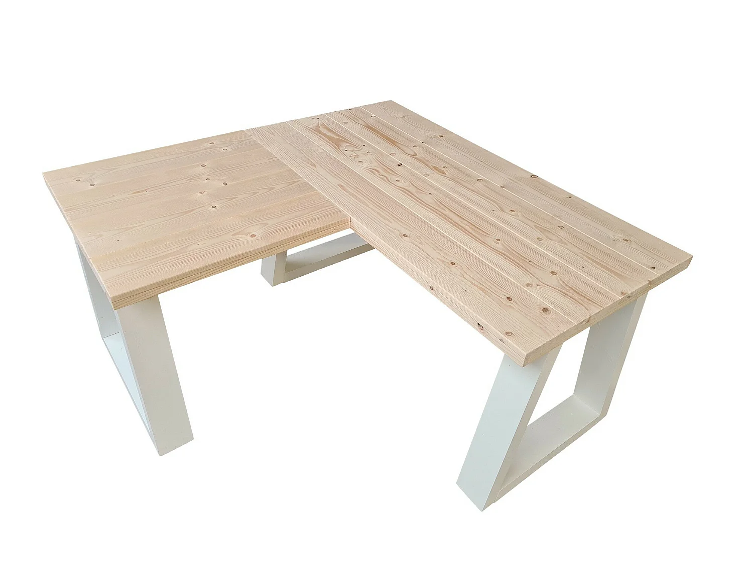 Wood4you - Bureau d'angle - Vancouver Spruce 200/130Lx70Px75H Blanc