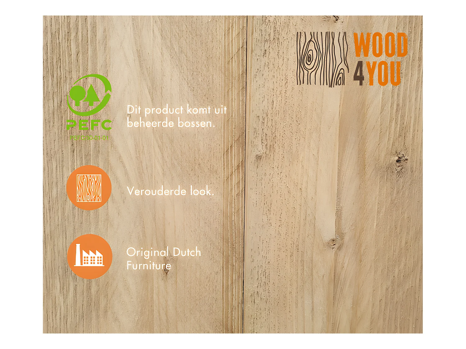 Wood4you - Banc Seattle - 120Lx40Hx38D cm blanc - coussin inclus