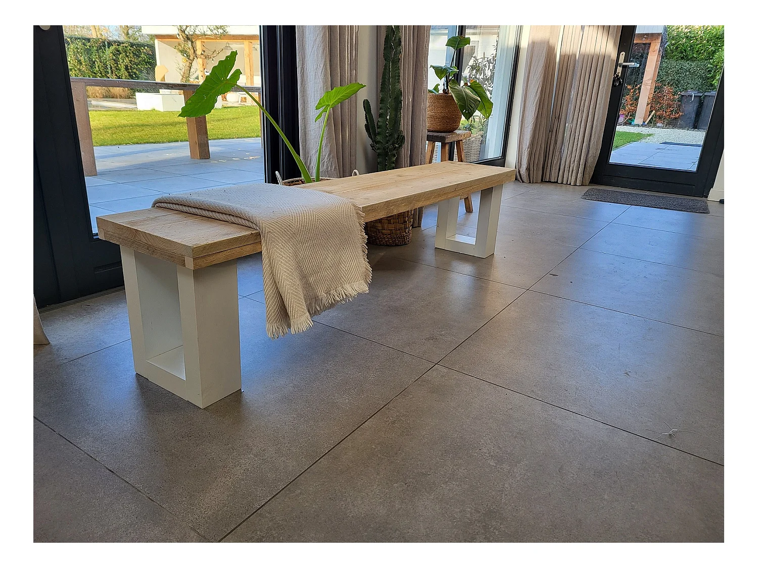 Wood4you - Banc de Jardin New England Échafaudage Bois 120Lx40Hx38P cm blanc