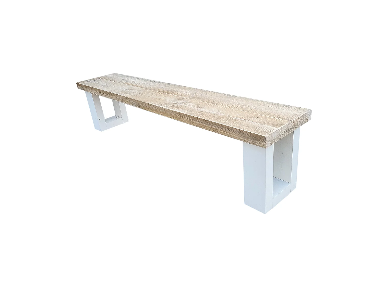 Wood4you - Banc de Jardin New England Échafaudage Bois 120Lx40Hx38P cm blanc