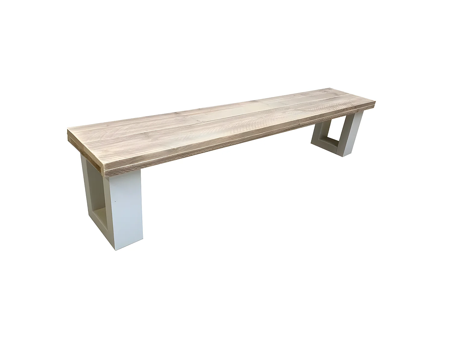 wood4you - Banc de Jardin New England Échafaudage Bois 140Lx40Hx38P cm blanc