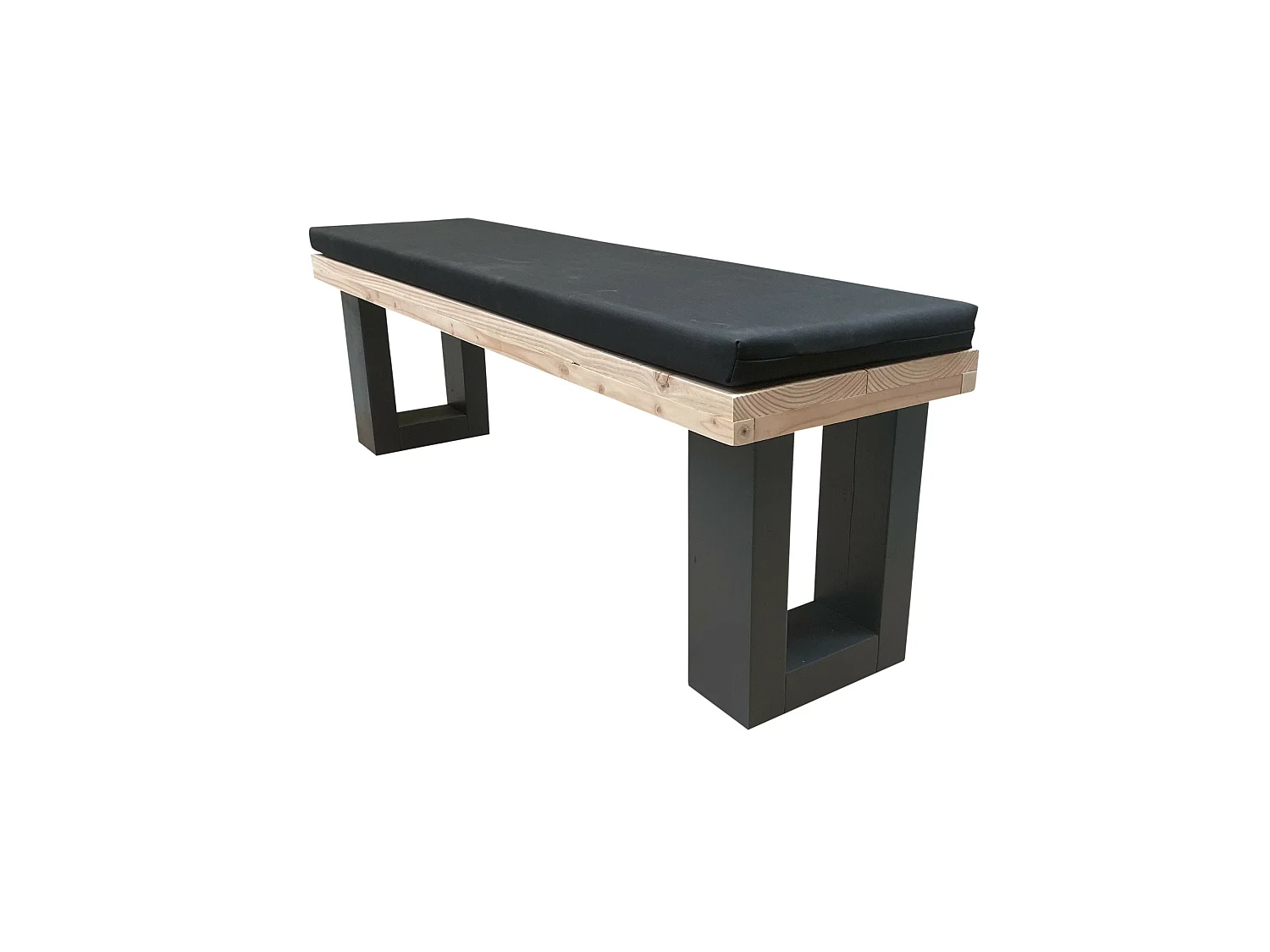 wood4you - Tuinbank - New England Douglas - 200Lx40Hx38D cm Inc kussen zwart