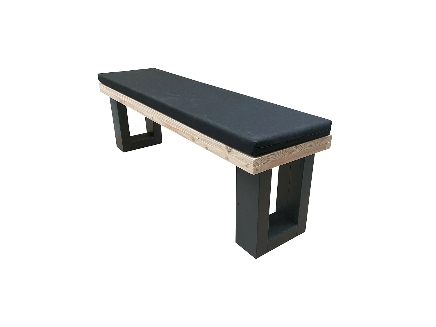 wood4you - Tuinbank - New England Douglas - 200Lx40Hx38D cm Inc kussen zwart