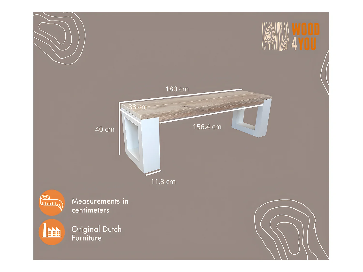 Wood4you - Panca da giardino New Orleans - 180Lx40Hx38D cm bianco - divano