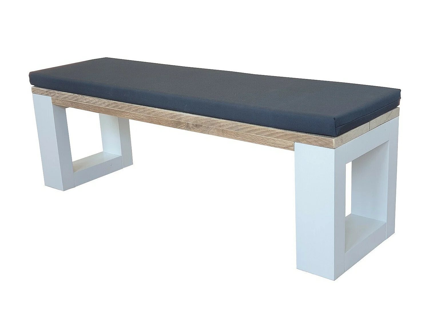 Wood4you - Banc de jardin New Orleans - 150Lx40Hx38D cm blanc - coussin inclus - canapé