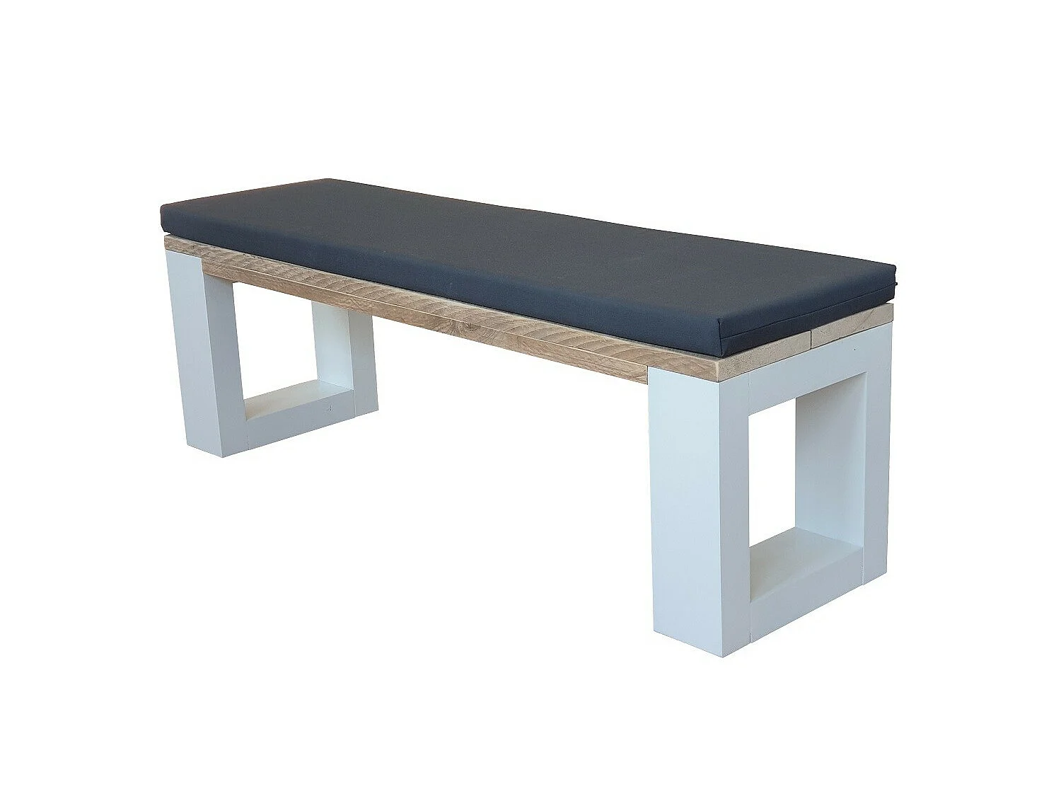 Wood4you - Banc de jardin New Orleans - 150Lx40Hx38D cm blanc - coussin inclus - canapé